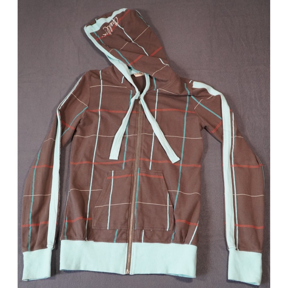 O'neill Hoodie Women's Medium Plaid Brow Y2k Outdoor Surf